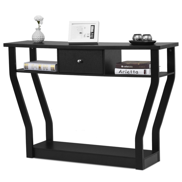 Black Accent Console Table Modern Sofa, Modern Hall Console Tables