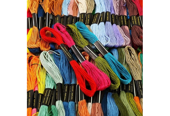 50 Multi Colors Cross Stitch Cotton Embroidery Thread Floss Sewing Skeins