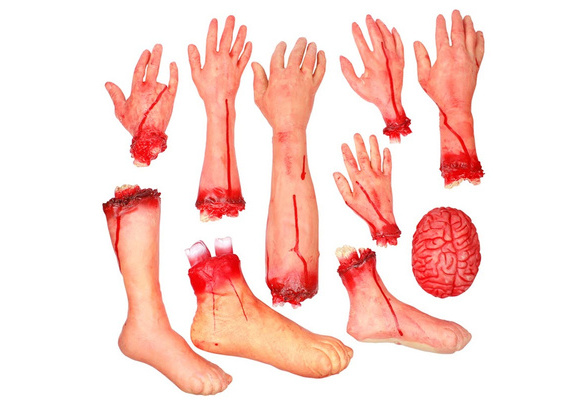 Bloody Scary Halloween Fake Hand Severed Arm Horror party Decor Haunted House UP 