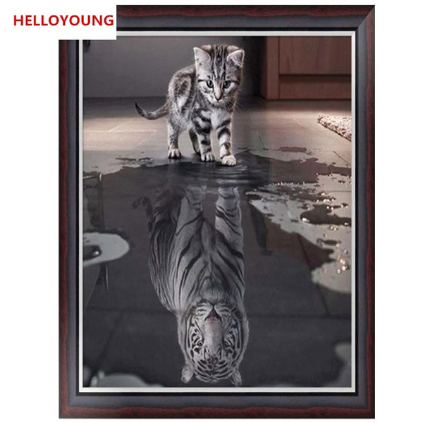 Cat Reflection - Diamond Paintings 