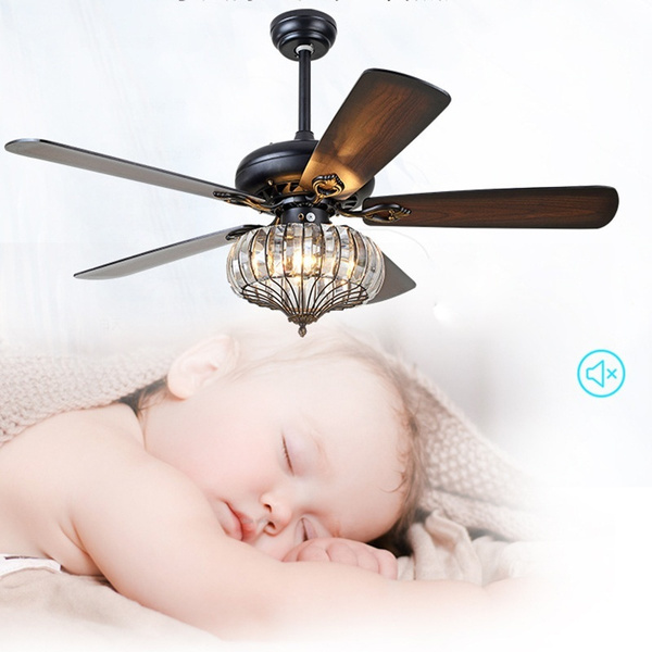 Crystal Industrial Ceiling Fan Light Led Chandelier Lamp For Living Room Remote Control Wish Light Led Fan Chandelier Lamp, Baby Chandelier Ceiling Fans