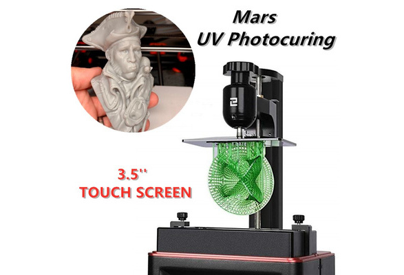H x 6.1 ELEGOO Mars UV Photocuring LCD 3D Printer with 3.5 Smart Touch Color Screen Off-line Print 4.72 x 2.68 W Printing Size-Black Version L