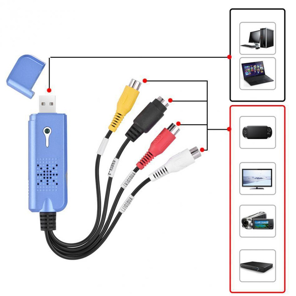 USB 2.0 VHS To DVD Converter Convert Analog Video To Digital