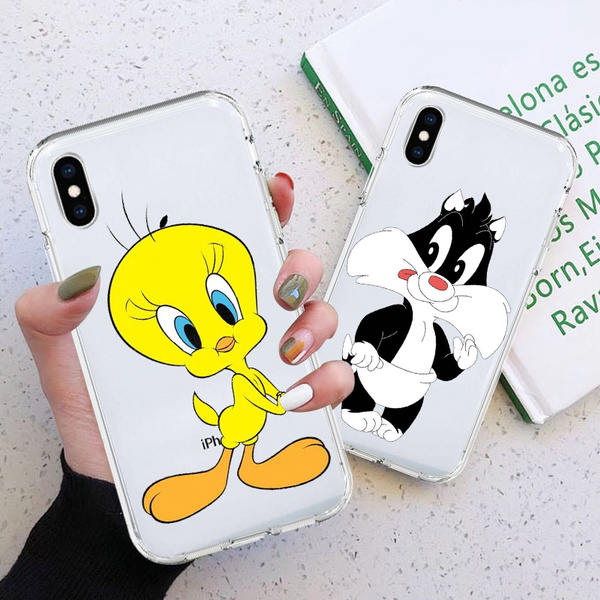 Cool and simple funny Tweety Bird Phone Accessories Case Soft Edge Hard Back Transparent Phone Cases iPhone 5S SE 6 7 8 Plus X XS Max for Capa iPhone