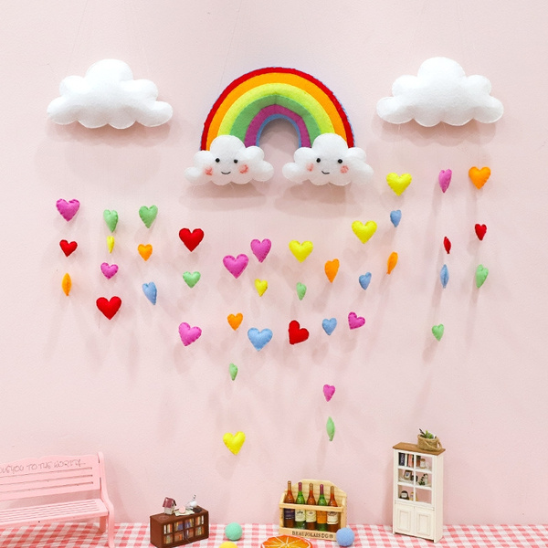 Handmade DIY creative gift rainbow cloud-hanging Children\'s room ...