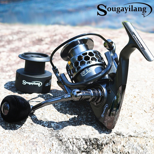 Sougayilang 13+1BB Spinning Reel with Aluminum Hollow Spool Non-slip Knob  Left/Right Hand Fishing Reel