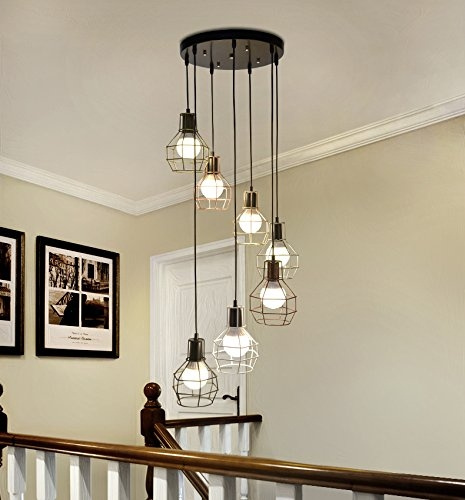 Fancy Rustic Pendant Lgihting 7 Bulbs, Rustic Home Lighting Fixtures