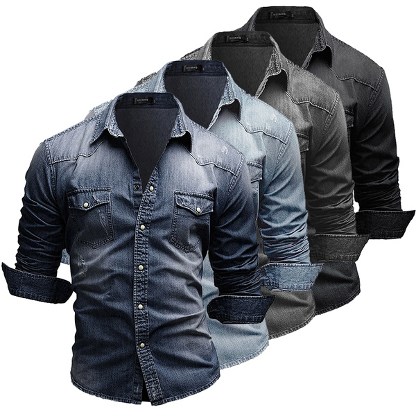 Denim Shirt - Temu