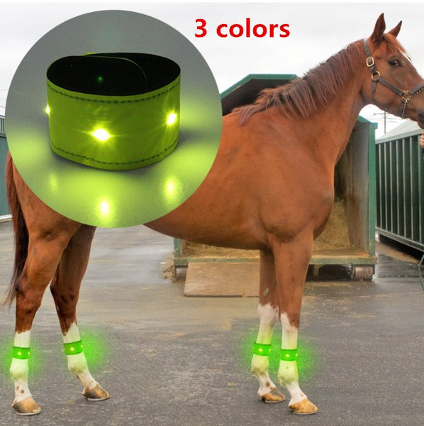 LED Light Horse Head Straps Night Visible Warning Equitation Riding  ！！ ！！ ！E