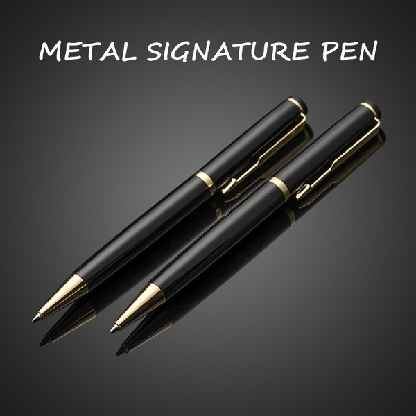 Metal Roller Pen Silver Luxury Signature Ballpoint Pen For Business Woman Man 