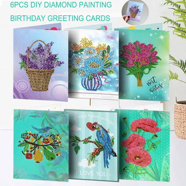 8Pcs Diamond Painting Cards 5d DIY Beautiful And Sincere Elements