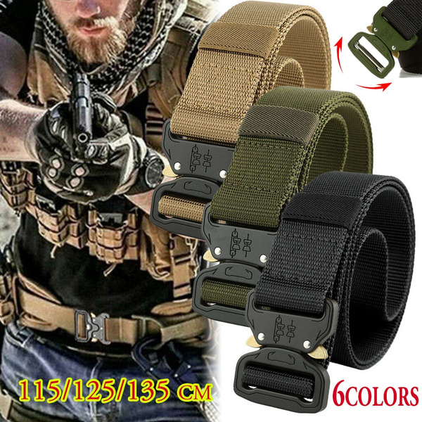 New Military Tactical Belt Mens Army Combat Waistband Rescue Rigger Belts buckle