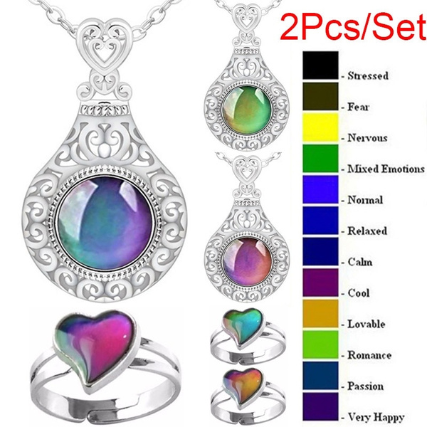 mood ring and necklace set