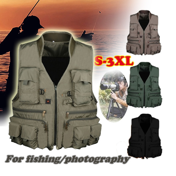 New Multi-pocket Fishing Vest Fishing Suit Vest Light-weight Breathable  Outdoor Polyester Cotton Waterproof Fishing Tackle Accessories