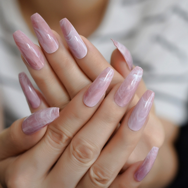 Trendy Summer Nail Art Ideas for Pink Marble Nails