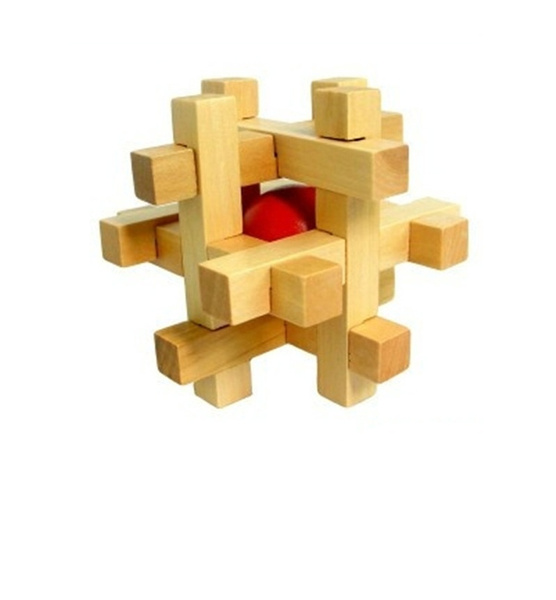Fashion Adult Puzzle Toy SnakeCube Wooden Brain Teaser Take Out the Red Ball HC 