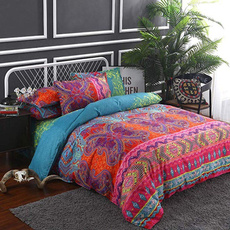 Bohemian Quilt Cover Indian Reversible Quilt Cover Flower Coverlet Cover Mandala Bedding Bedclothes Plain Twill Boho Duvet Cover Set Baby Size/Single/Twin/Full/Queen/King 