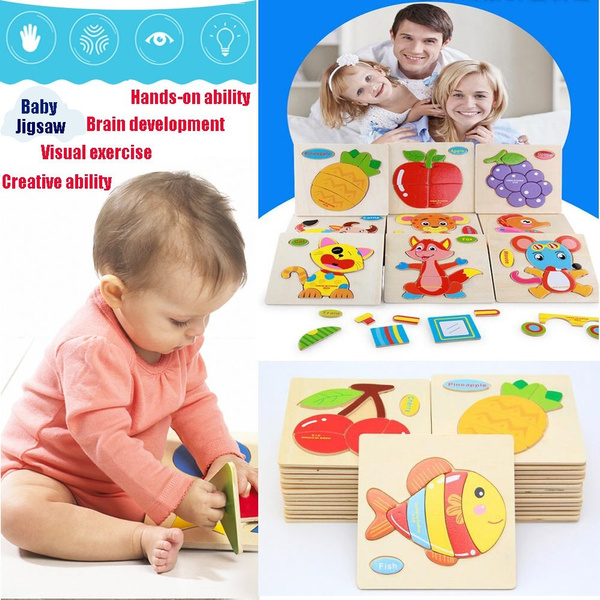 Baby Kids Wood jigsaw Puzzle Jigsaw Toy Toddler Gift intelligence developer toy 