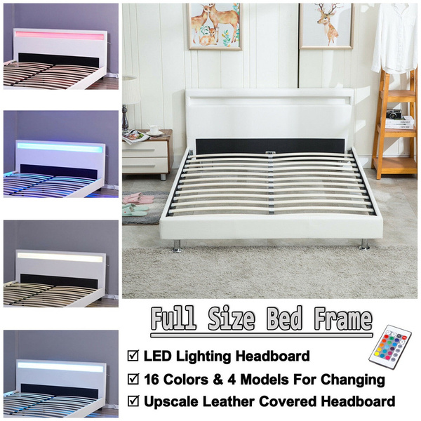Bed Full Size Platform With Led Lights, Full Size Bed With Led Lights In Headboard