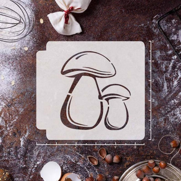 Mushroom Stencil Template Reusable Stencil for Baking/Journal/Scrapbooking / Pigment/Ink Pad Mushroom Stencil Template Reusable Stencil for Baking/Journal/Scrapbooking / Pigment/Ink Pad