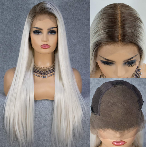 platinum blond lace front wig