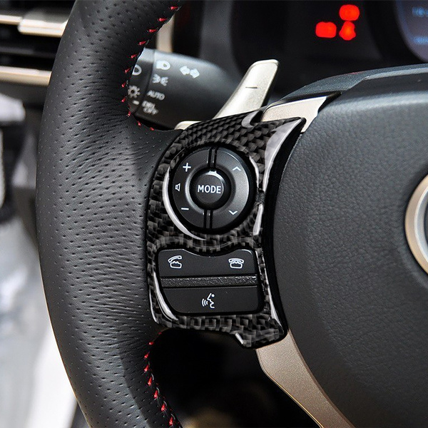 B Steering Wheel Button Cover Trim,Carbon Fiber Steering Wheel Button Cover Trim Decor Fit for Lexus IS250 300 350C 2006-2012 Car Decorative Accessory