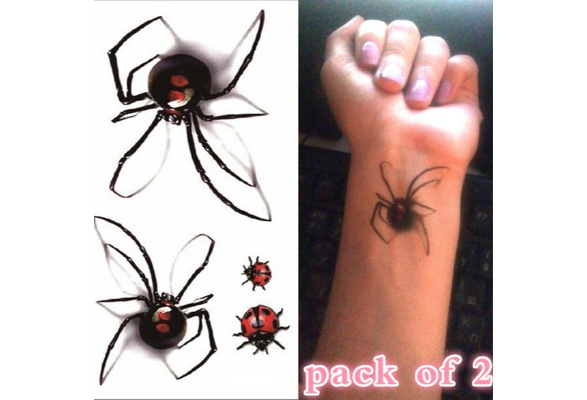 Halloween Waterproof Temporary Tattoo Sticker 3d Spider Tattoo Ladybug  Men's Tatto Stickers Flash Tatoo Fake Tattoos | Wish