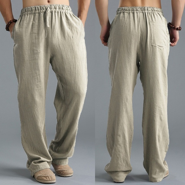 Men's New Loose Straight Pants Solid Color Casual Pants Baggy