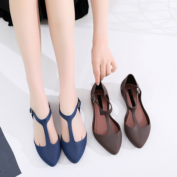 womens t strap jelly sandals