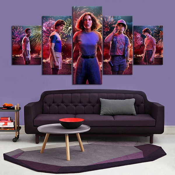 5 Piece Movie Stranger Things Characters Poster Living Room Decor ...