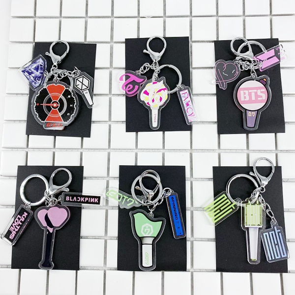 Kpop Blackpink Keychain Large Logo Pendant Nct Twice Exo Got7 Creative Pendant Keychain Fashion Bag Hanging Wish