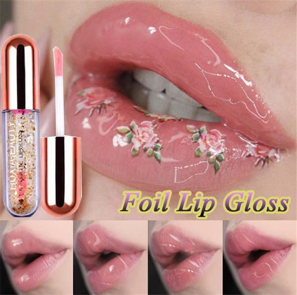 1 Piece Gold Foil Lip Gloss Temperature Lip Glaze Moisturizing Smooth