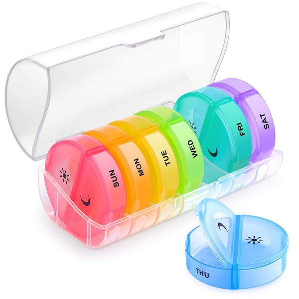 Daily Pill Organizer,weekly Am-pm Pill Box,7 Day Pill Boxes