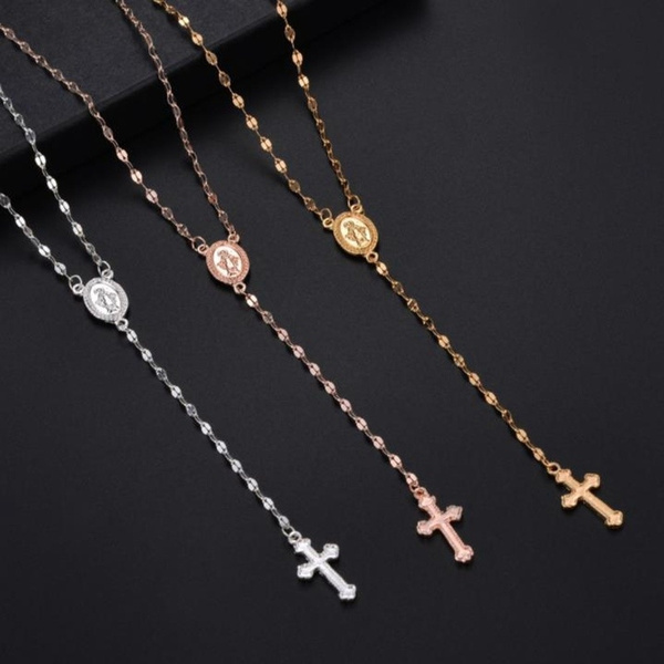 Fashion Cross Pendant Necklace Simple Gold silver Chain Necklaces Daily Jewelry  Women Lady | Shopee Philippines