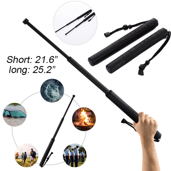 Retractable Safety Stick 3 Section Steel Telescopic Self Protection Emergency 