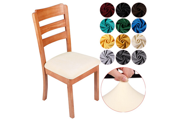 Details about   4pcs Velvet Dining Chair Covers Stretch Protector Cushion Slipcovers with Ties 
