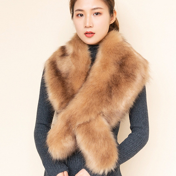 Elegant Soft Faux Fur Collar Scarf Stylish Imitation Fox, 40% OFF