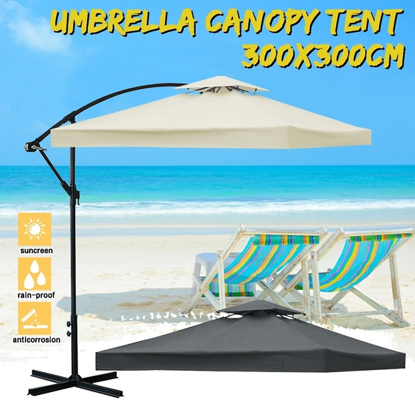 2 Tier 1 Tier Waterproof Patio Umbrella Canopy Top Parasol Tent Cover 300cmx300cm Garden Outdoor Anticorrosion Wind Resistance Sunshade Beach Umbrella 5 Color Wish