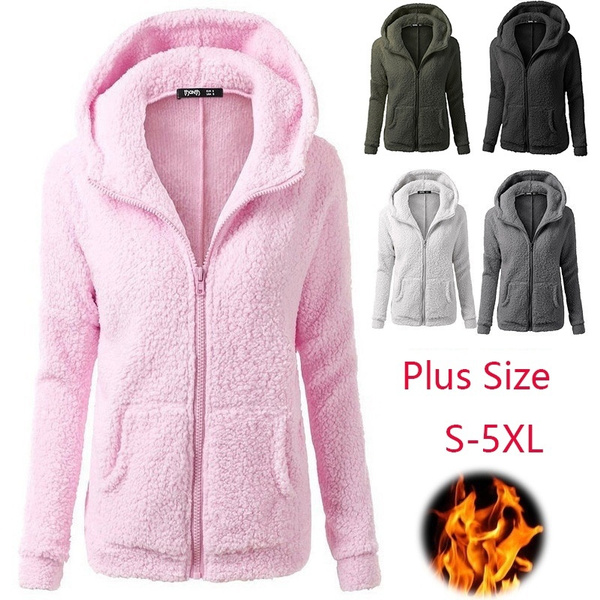 women's plus size hooded fleece jacket