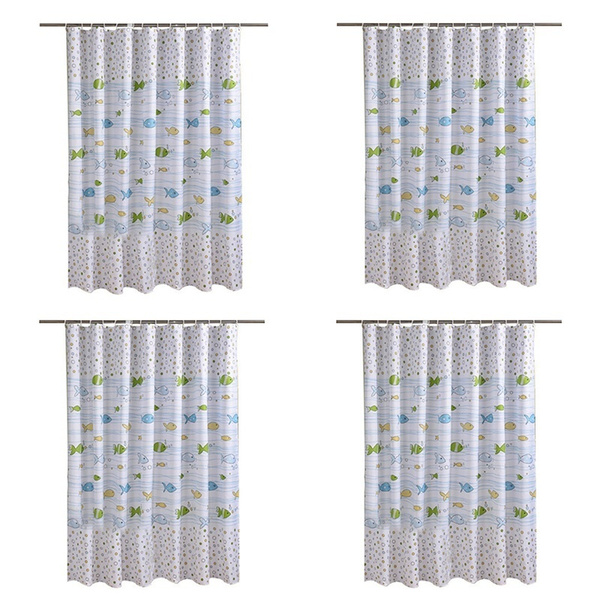 Curtains Cartoon Fish Printed Waterproof Mildew Proof Bathroom Shower Curtain Curtains Cartoon Fish Printed Waterproof Mildew Proof Bathroom Shower Curtain