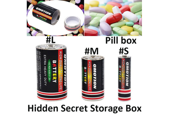 JAGETRADE 1PC Small Battery Secret Stash caja Diversion Safe Box Hidden Money Coins Container Case Storage Box 1
