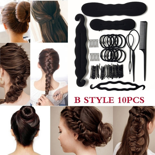 10Pcs Style Fashion French Hair Braiding Tool Roller With Magic Hair Twist Styling  Bun Maker Hair Clip Barber Maker Tool | Wish