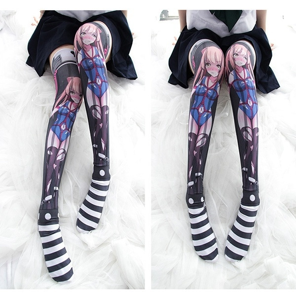 Cute Anime Printing Socks Lolita Stockings Cosplay Kawaii Thigh