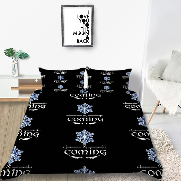 3d Snowflake Pattern Printed Bedding, Snowflake Duvet Cover Queen