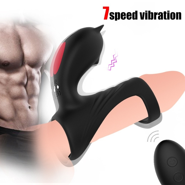 Male Sex Toys Vibrating Pe ni s C ock Rings Silicone Lock Ring Cl it Massager Best Couples Vibrators Together Waterproof 7 Speeds Vibrator Massager