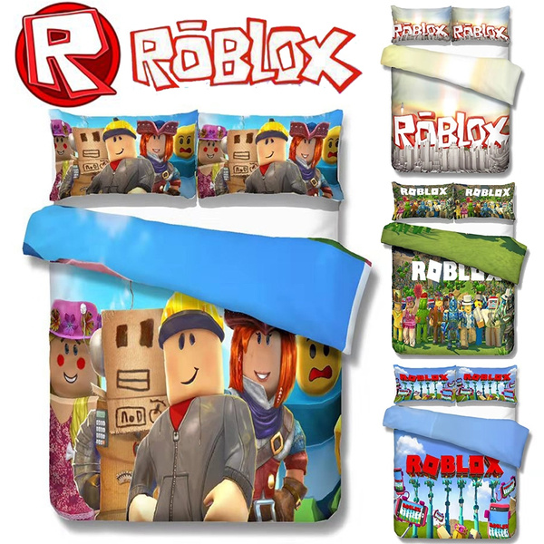New 5 Style Roblox Cartoon Video Game Theme Comfortable Bedding Set Adult Children Duvet Cover Set Bedroom Polyester Bed Cover To Protect Comforter Quilt Cover Bedroom Cartoon 3d Printing Twin Full Queen - roblox bed