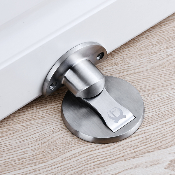 Color : 1 NIEHFIT Stainless Steel Magnetic Door Stopper Sticker Hidden Door Holders Catch Floor Wall Mounted Nail-Free Doorstop Door Hardware