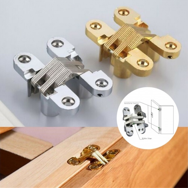 Invisible Cross Hinge Hidden Concealed Cabinet Cupboard Door Hinge