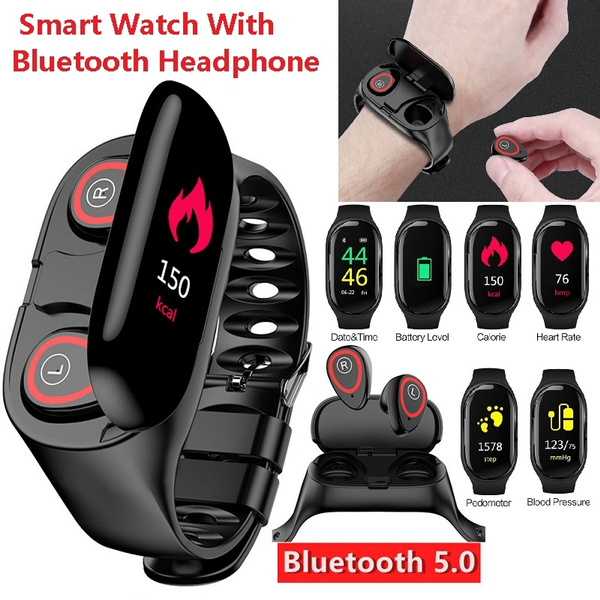 M1 Smart Watch With Bluetooth Headphone Hate Rate Blood Pressure Monitor Sport SmartWatch Android IOS