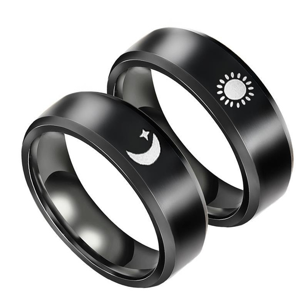 Moon Star Lover Rings Jewelry Gifts 